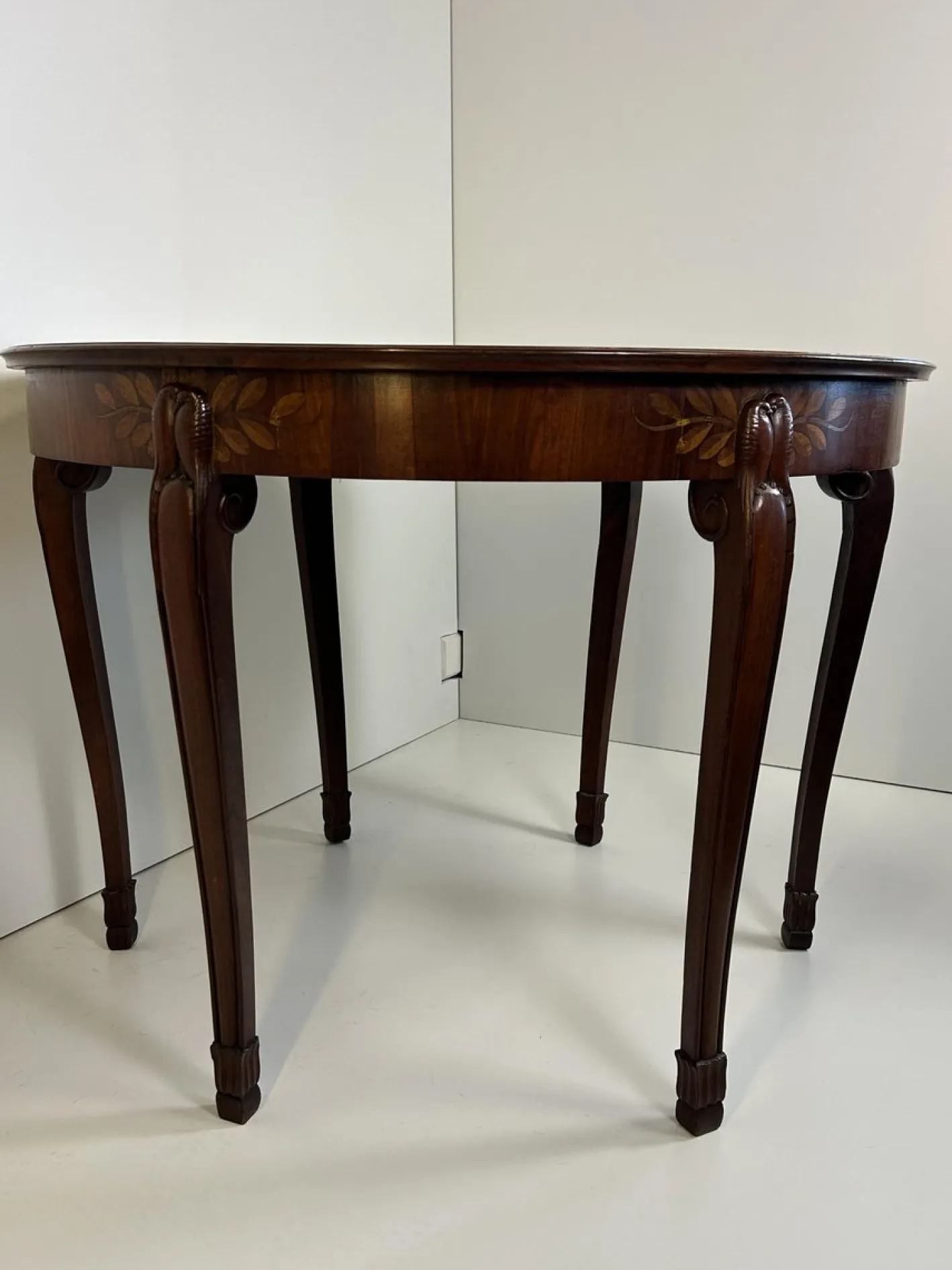 Fünfbeiniger Jugendstil Tisch mit Papageien, 1890er