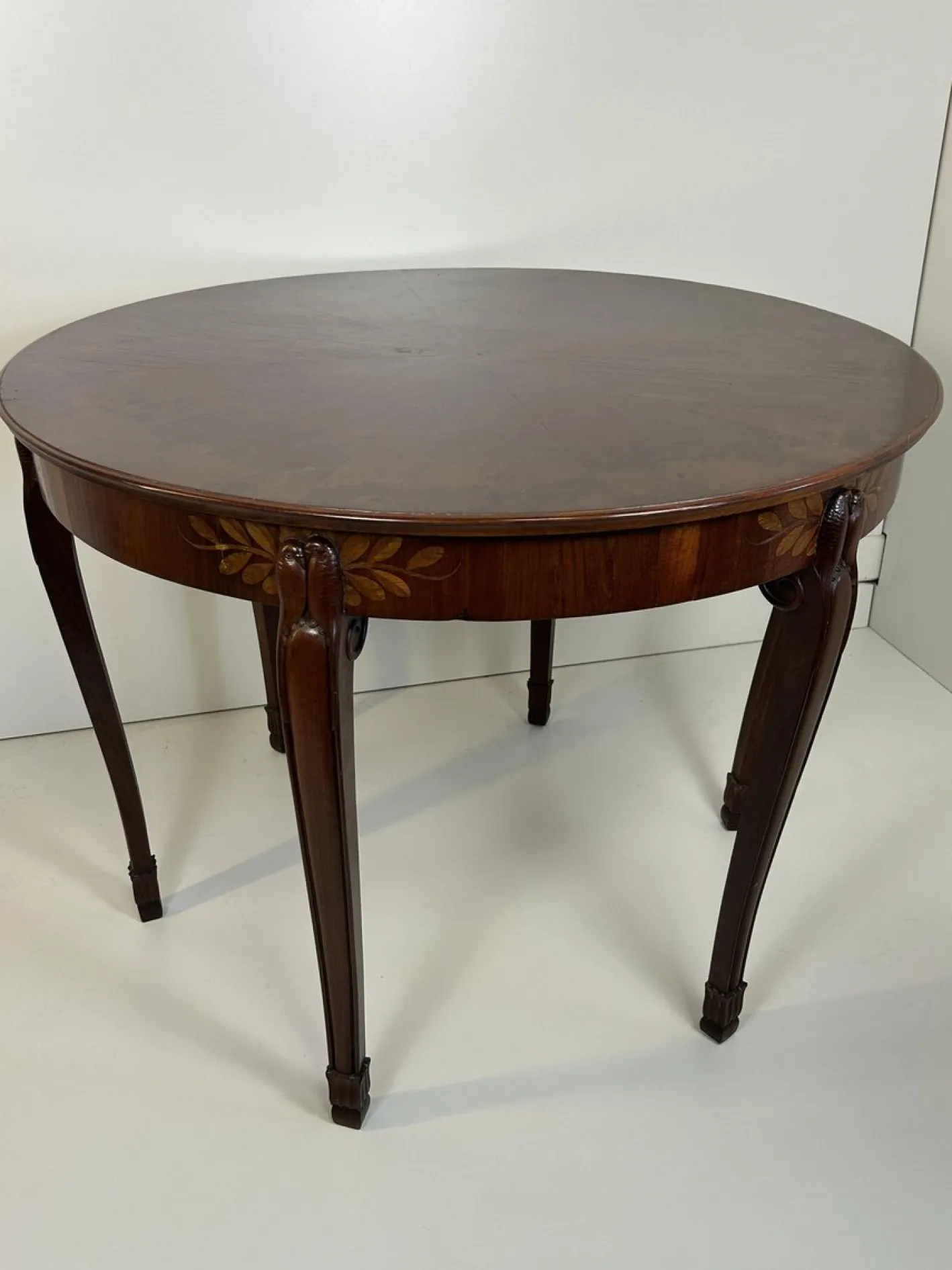 Fünfbeiniger Jugendstil Tisch mit Papageien, 1890er