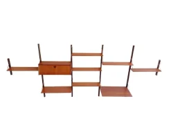 Fünfteiliges Vintage Regalsystem mit Schreibtisch von Louis Van Teeffelen, 1960er