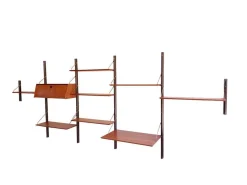 Fünfteiliges Vintage Regalsystem mit Schreibtisch von Louis Van Teeffelen, 1960er