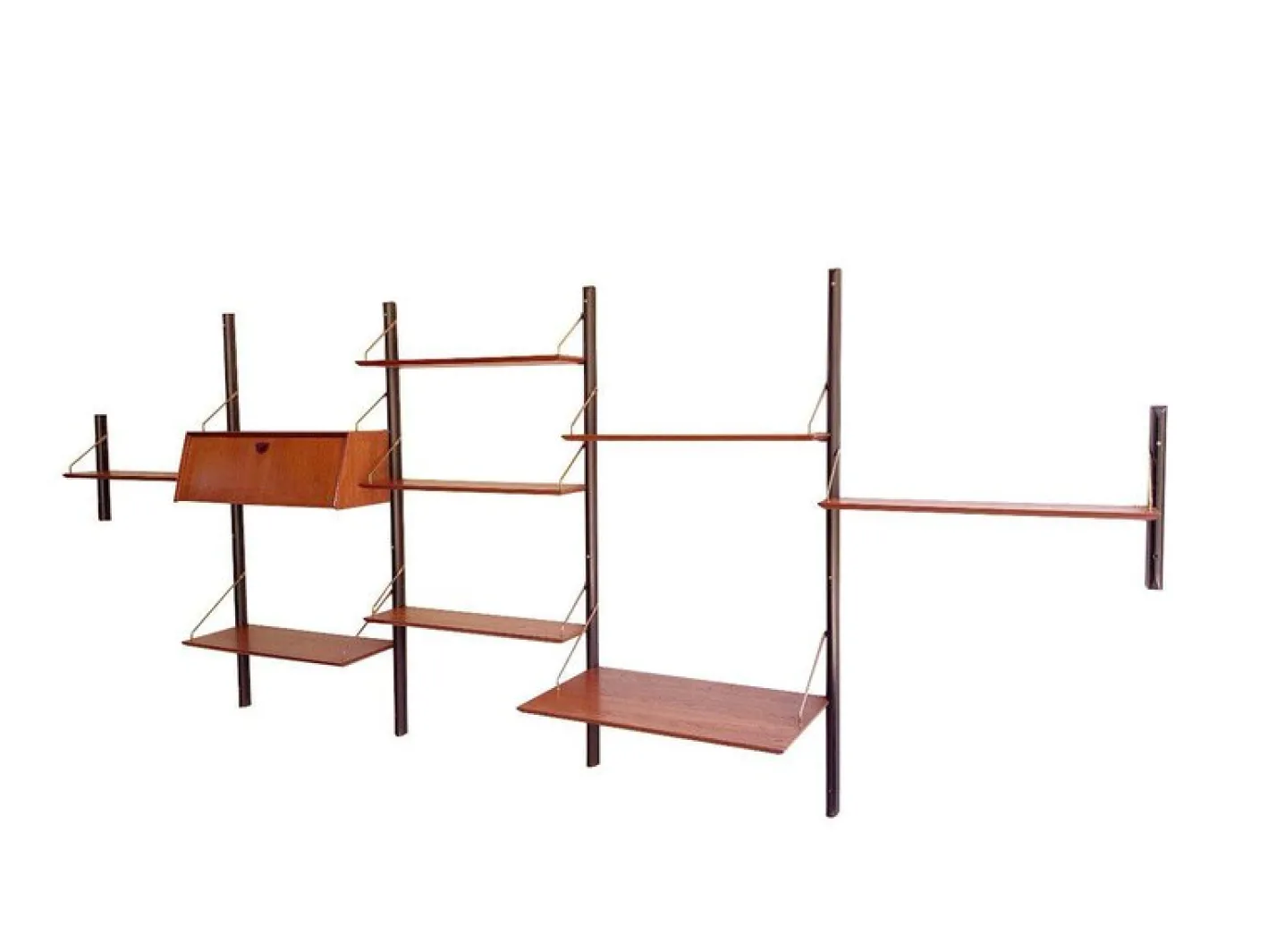 Fünfteiliges Vintage Regalsystem mit Schreibtisch von Louis Van Teeffelen, 1960er
