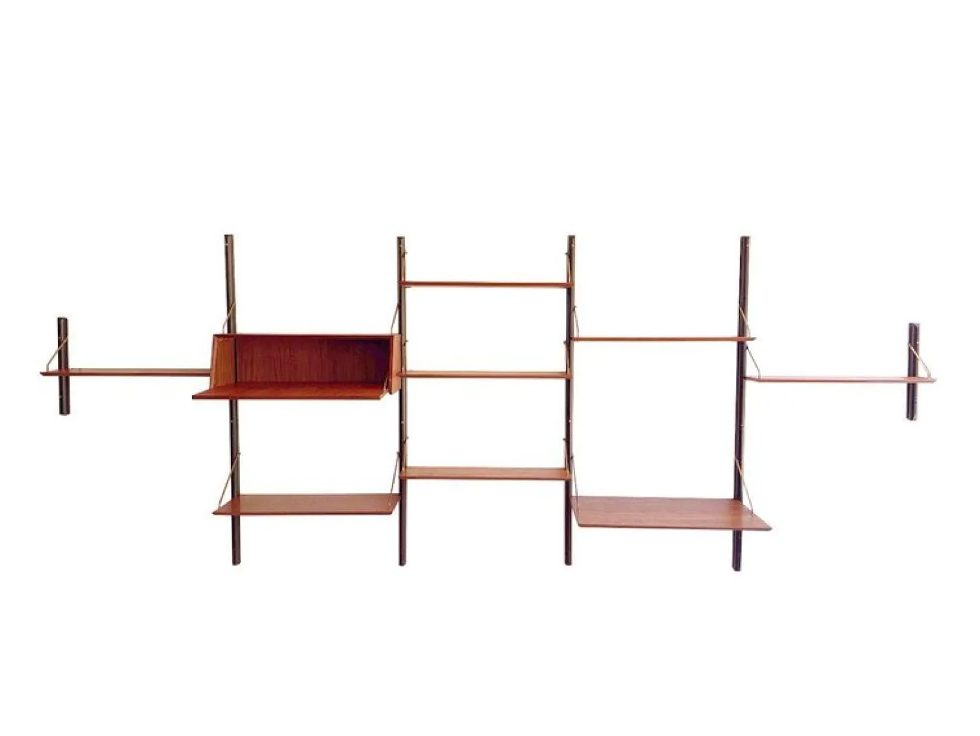 Fünfteiliges Vintage Regalsystem mit Schreibtisch von Louis Van Teeffelen, 1960er