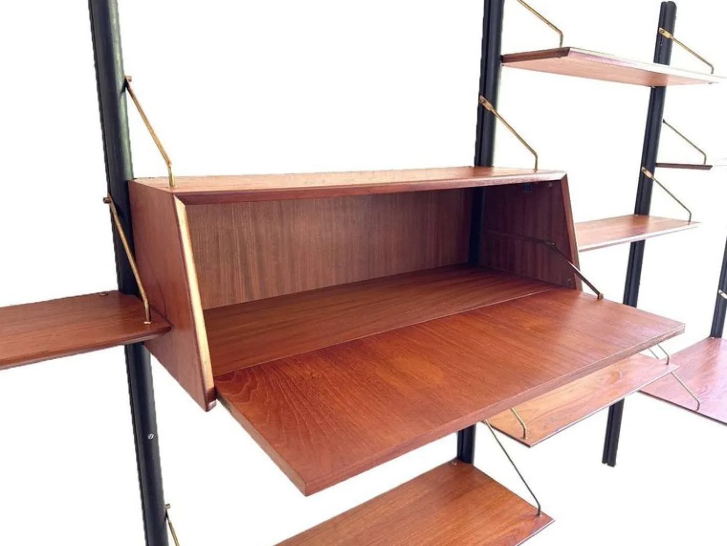 Fünfteiliges Vintage Regalsystem mit Schreibtisch von Louis Van Teeffelen, 1960er