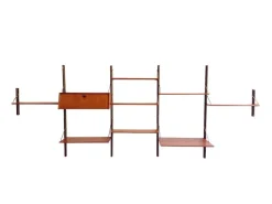 Fünfteiliges Vintage Regalsystem mit Schreibtisch von Louis Van Teeffelen, 1960er