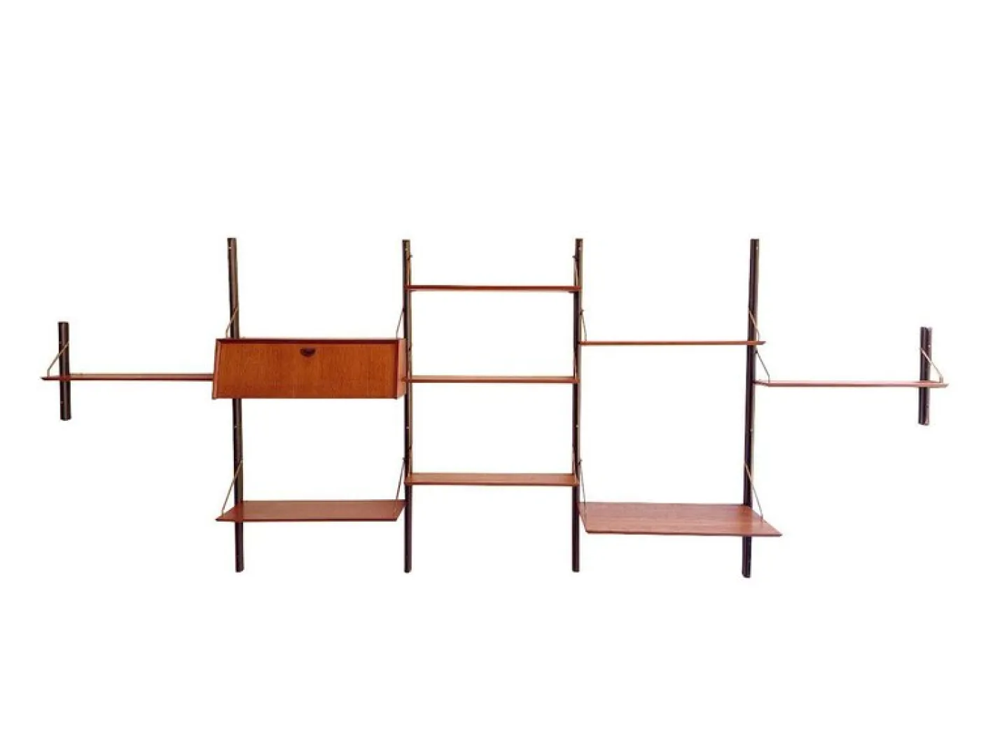Fünfteiliges Vintage Regalsystem mit Schreibtisch von Louis Van Teeffelen, 1960er