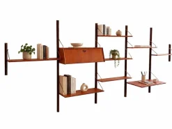 Fünfteiliges Vintage Regalsystem mit Schreibtisch von Louis Van Teeffelen, 1960er