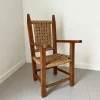 Folk Art Kinderstuhl aus Holz & Seil, 1900er