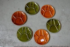 Fondue Teller, Frankreich, 1960er, 7 . Set