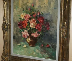 Fouley, Blumenstrauß, Ölgemälde, Gerahmt