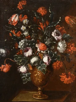 Francesca Volò Smiller detta Vincenzina, Blumenstillleben, 1680, Öl auf Leinwand