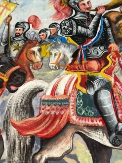 Francesco Paolo Cardinale, Puppentheater Kulisse, 1940er, Öl auf Leinwand