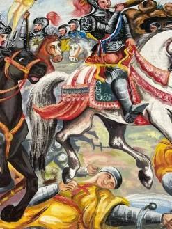 Francesco Paolo Cardinale, Puppentheater Kulisse, 1940er, Öl auf Leinwand