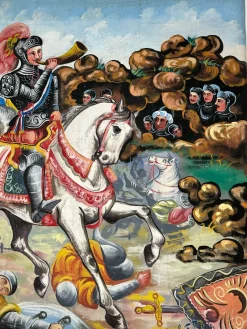 Francesco Paolo Cardinale, Puppentheater Kulisse, 1940er, Öl auf Leinwand
