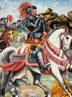 Francesco Paolo Cardinale, Puppentheater Kulisse, 1940er, Öl auf Leinwand