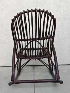 Franco Albini zugeschriebener Mid-Century Schaukelstuhl aus Bambus, Italien, 1970er