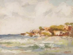 Franco Marzilli, Seaview, Ölgemälde, 1970er
