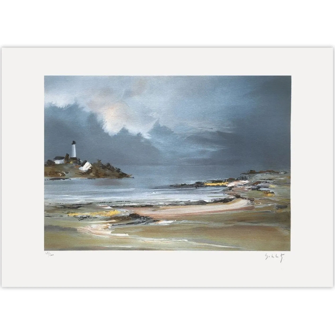 Franz Schlitz, Paysage de Bretagne, 1985, Lithographie