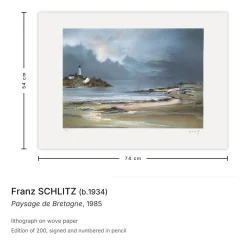 Franz Schlitz, Paysage de Bretagne, 1985, Lithographie
