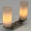 Französische Art Deco Tischlampe aus Messing & Glas, 1920er