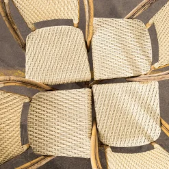 Französische Bistro Esszimmerstühle aus Rattan, 1960er, 6er Set