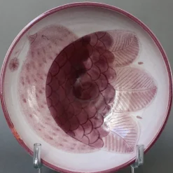 Französische Dekorative Keramikschale mit Vogelmotiv von Frères Cloutiers, 1970er