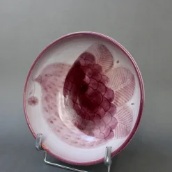 Französische Dekorative Keramikschale mit Vogelmotiv von Frères Cloutiers, 1970er