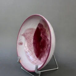 Französische Dekorative Keramikschale mit Vogelmotiv von Frères Cloutiers, 1970er