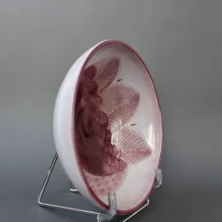 Französische Dekorative Keramikschale mit Vogelmotiv von Frères Cloutiers, 1970er