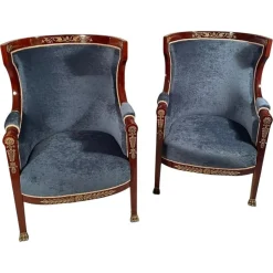 Französische Empire Barrel Stühle, 1800er, 2er Set