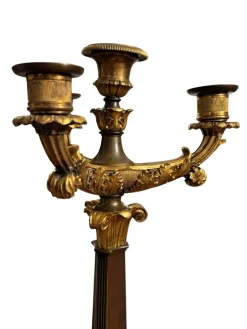 Französische Empire Kerzenständer aus Vergoldeter Bronze, 2er Set
