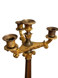Französische Empire Kerzenständer aus Vergoldeter Bronze, 2er Set