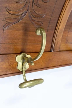 Französische Garderobe & Hutablage aus Nussholz & Bronze im Louis XIII Stil, 1900er