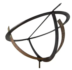 Französische Gartensonnenuhr aus Kupfer & Eisen, Ende 19. Jh.