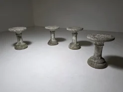 Französische Hocker oder Beistelltische aus Gussbeton, 1970er, 4er Set