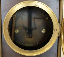 Französische Industrielokomotive mit beweglicher Uhr aus vergoldeter Bronze, 1895