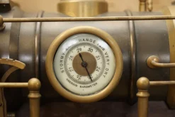 Französische Industrielokomotive mit beweglicher Uhr aus vergoldeter Bronze, 1895
