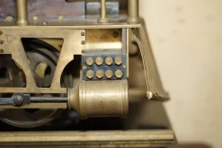 Französische Industrielokomotive mit beweglicher Uhr aus vergoldeter Bronze, 1895