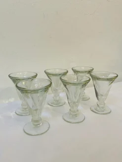 Französische Jugendstil Absinth Gläser, 1920er, 6er Set