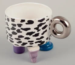 Französische Kaffeetassen aus Steingut, 8 . Set