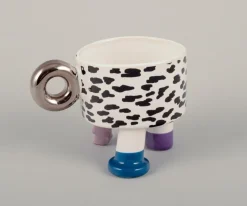 Französische Kaffeetassen aus Steingut, 8 . Set