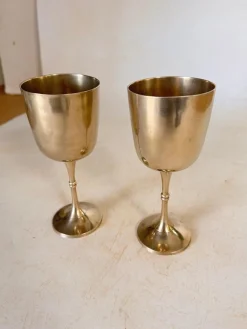 Französische Kelche aus versilbertem Metall, Frankreich, 1960er, 2er Set