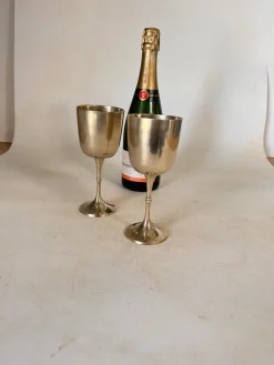 Französische Kelche aus versilbertem Metall, Frankreich, 1960er, 2er Set