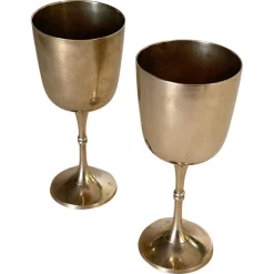 Französische Kelche aus versilbertem Metall, Frankreich, 1960er, 2er Set
