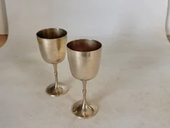 Französische Kelche aus versilbertem Metall, Frankreich, 1960er, 2er Set