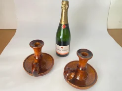 Französische Kerzenhalter aus Keramik von Saint Clement, 1970er, 2er Set