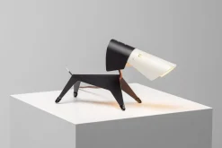 Französische Lampe in Hunde-Optik von Jean Boris Lacroix für Disderot, 1950