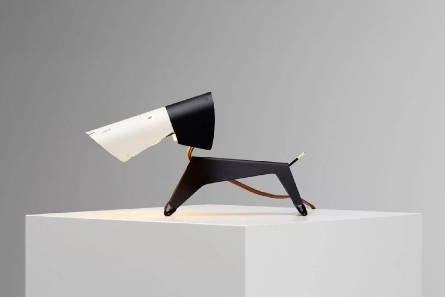 Französische Lampe in Hunde-Optik von Jean Boris Lacroix für Disderot, 1950