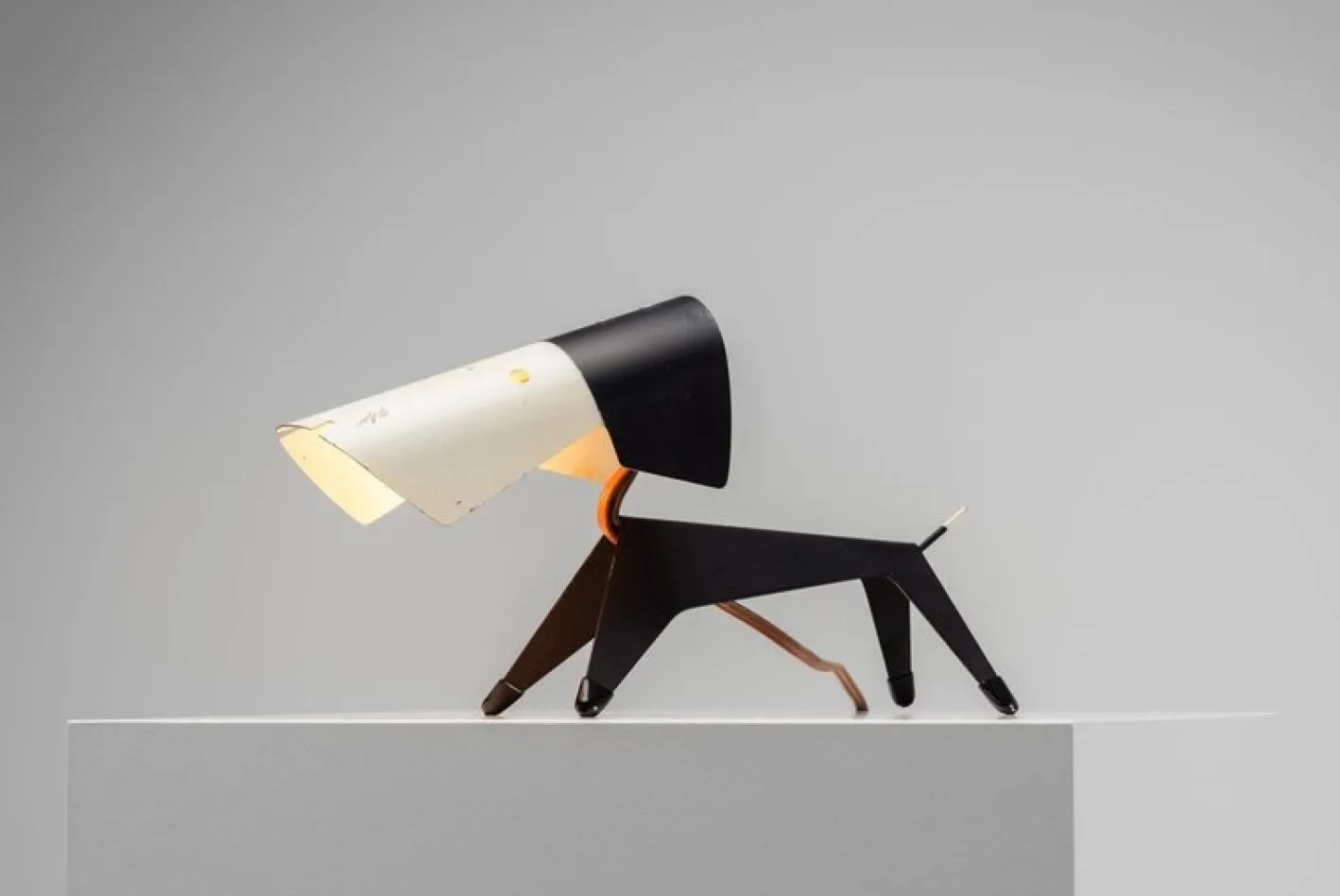 Französische Lampe in Hunde-Optik von Jean Boris Lacroix für Disderot, 1950