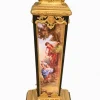 Französische Louis XVI Sockel aus Vergoldeter Bronze & Porzellan, 2er Set