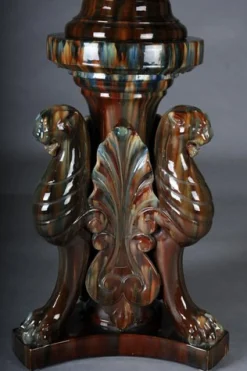 Französische Majolika Blumenvase von Clement Massier